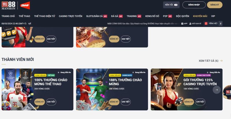 Ưu đãi siêu khủng tại nhà cái M88